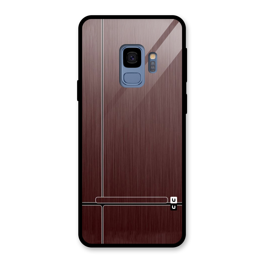 Dark Maroon Classic Design Glass Back Case for Galaxy S9