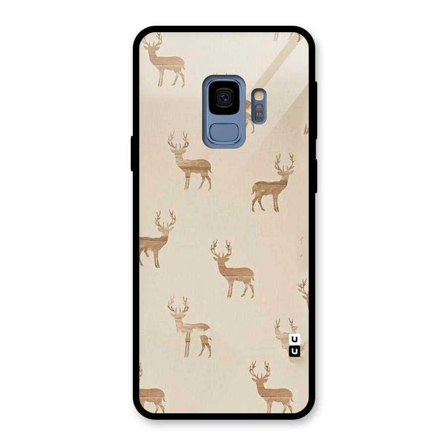 Deer Pattern Glass Back Case for Galaxy S9