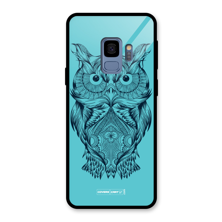 Designer Owl Glass Back Case for Galaxy S9