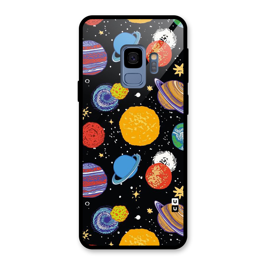 Designer Planets Glass Back Case for Galaxy S9