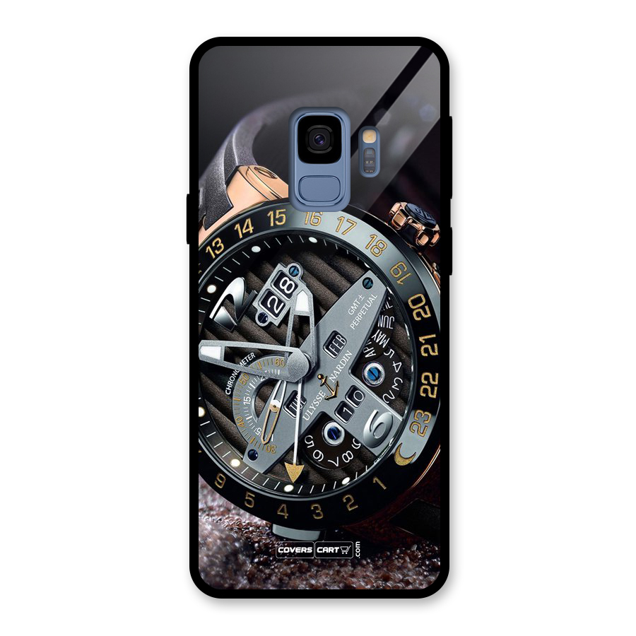 Designer Stylish Watch Glass Back Case for Galaxy S9