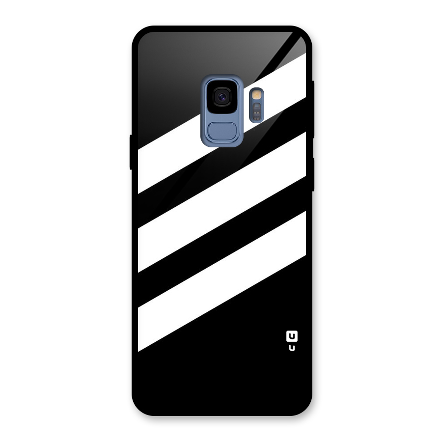 Diagonal Classic Stripes Glass Back Case for Galaxy S9