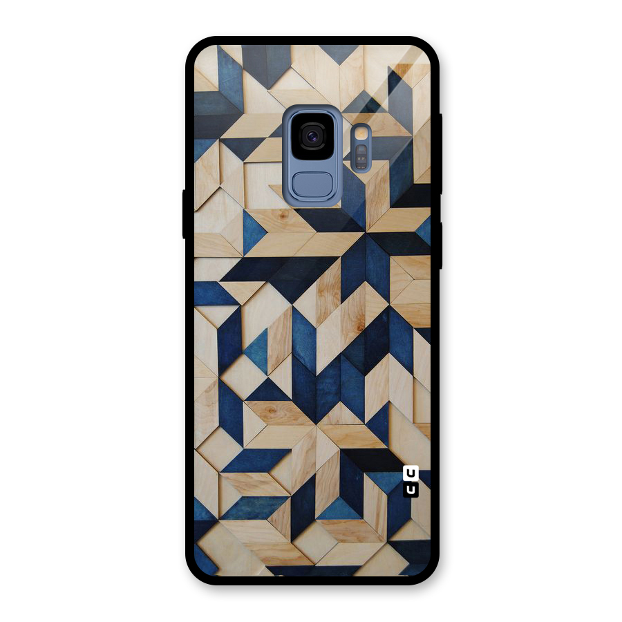 Disorted Wood Blue Glass Back Case for Galaxy S9