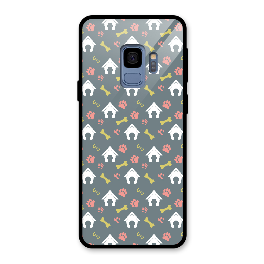 Dog Pattern Glass Back Case for Galaxy S9