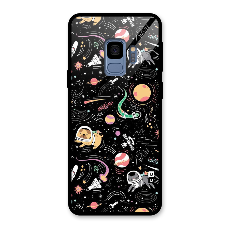Dog Planetarium Glass Back Case for Galaxy S9