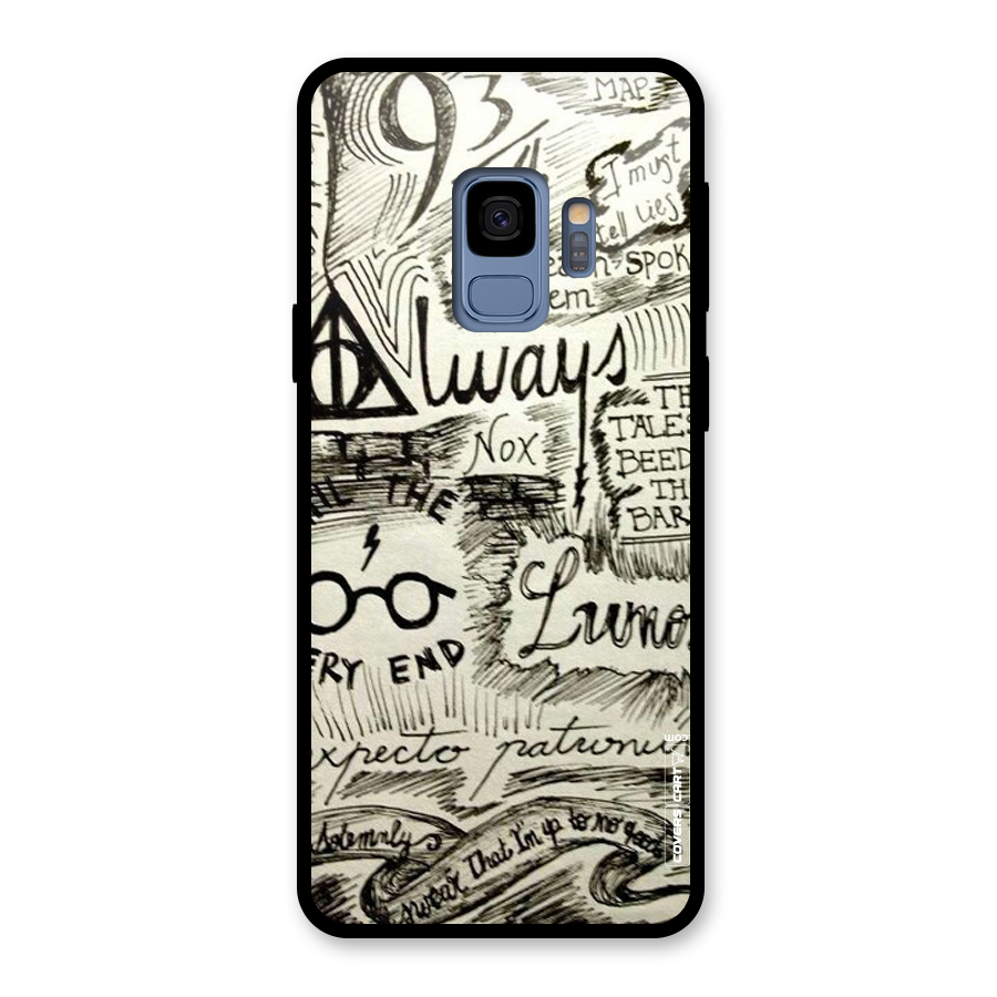 Doodle Art Glass Back Case for Galaxy S9