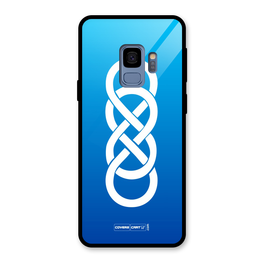 Double Infinity Blue Glass Back Case for Galaxy S9