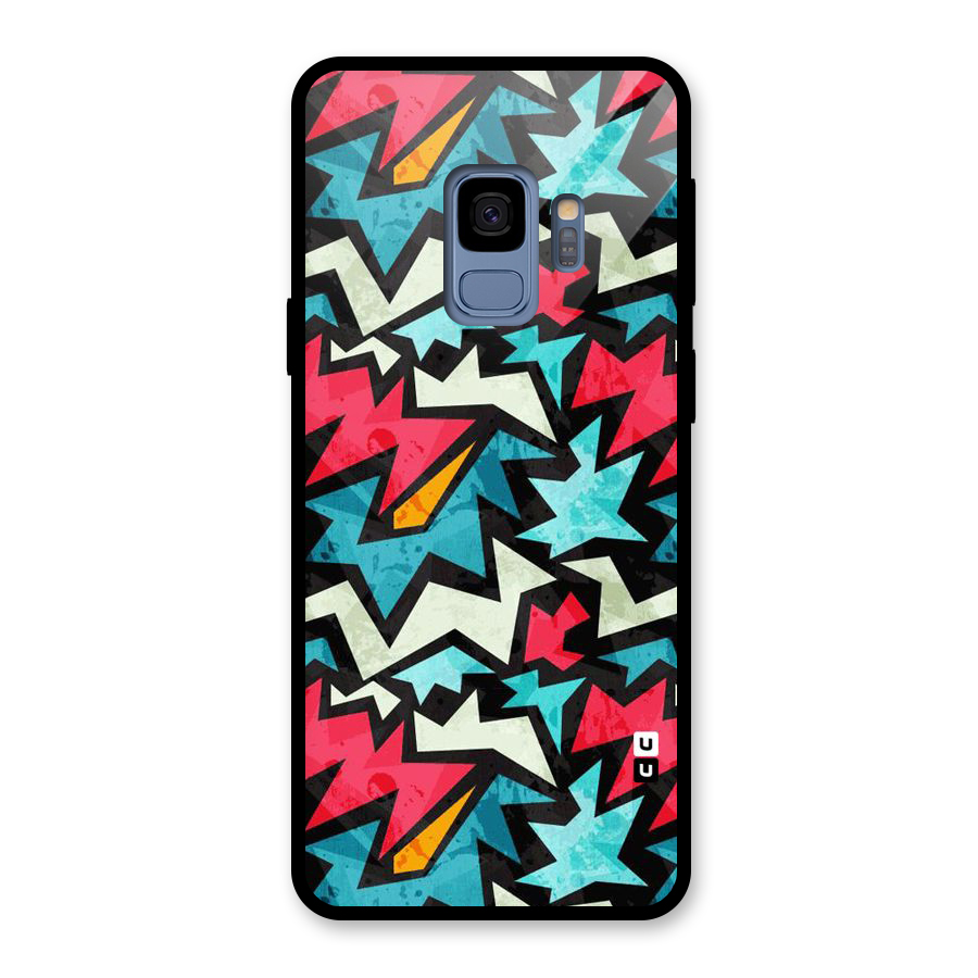 Electric Color Design Glass Back Case for Galaxy S9