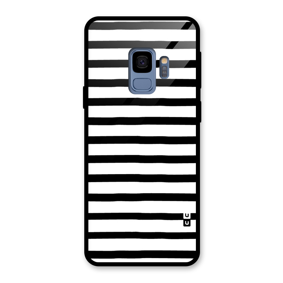 Elegant Basic Stripes Glass Back Case for Galaxy S9