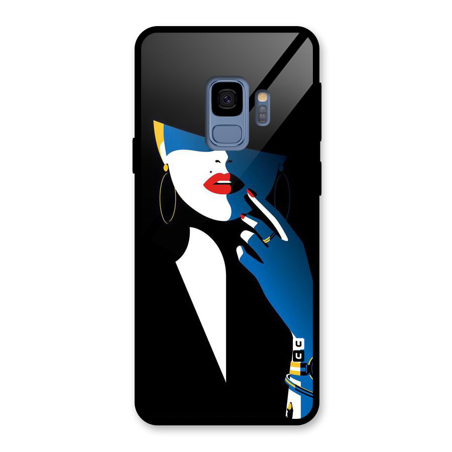 Elegant Woman Glass Back Case for Galaxy S9