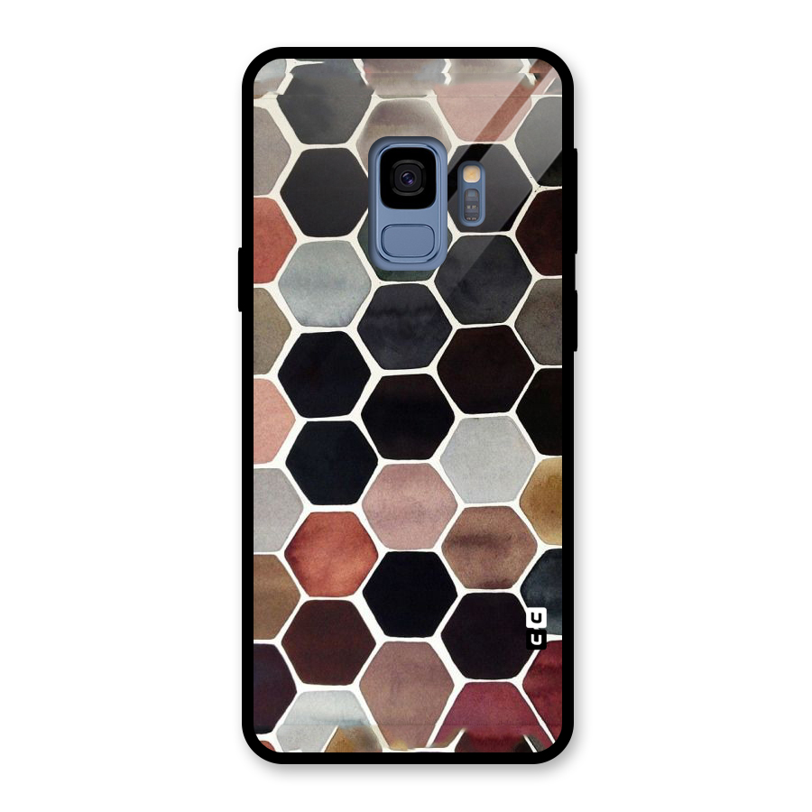 Elite Pastel Hexagons Glass Back Case for Galaxy S9