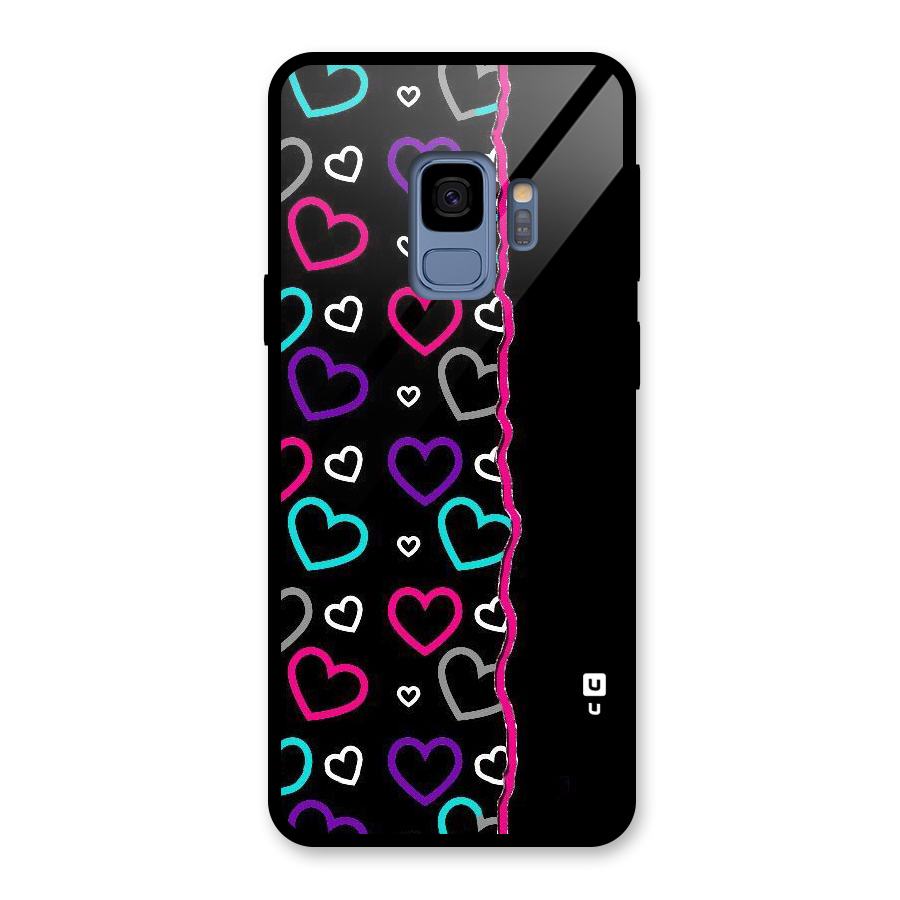 Empty Hearts Glass Back Case for Galaxy S9