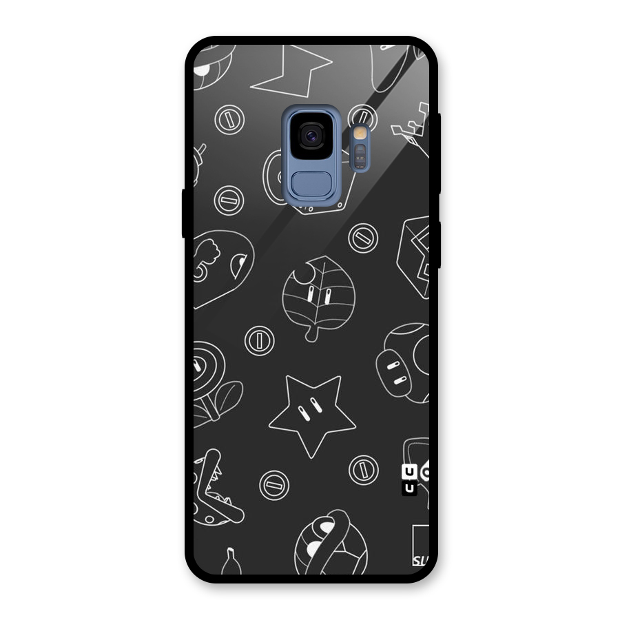 Face Mishchief Glass Back Case for Galaxy S9