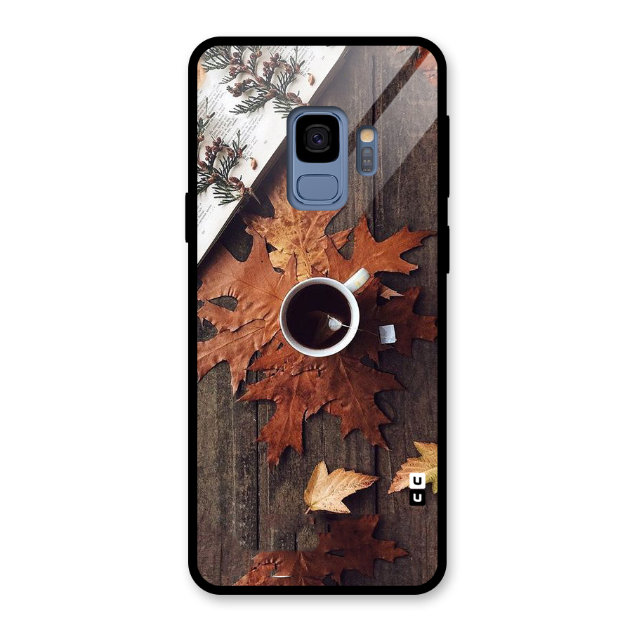 Fall Leaf Coffee Glass Back Case for Galaxy S9