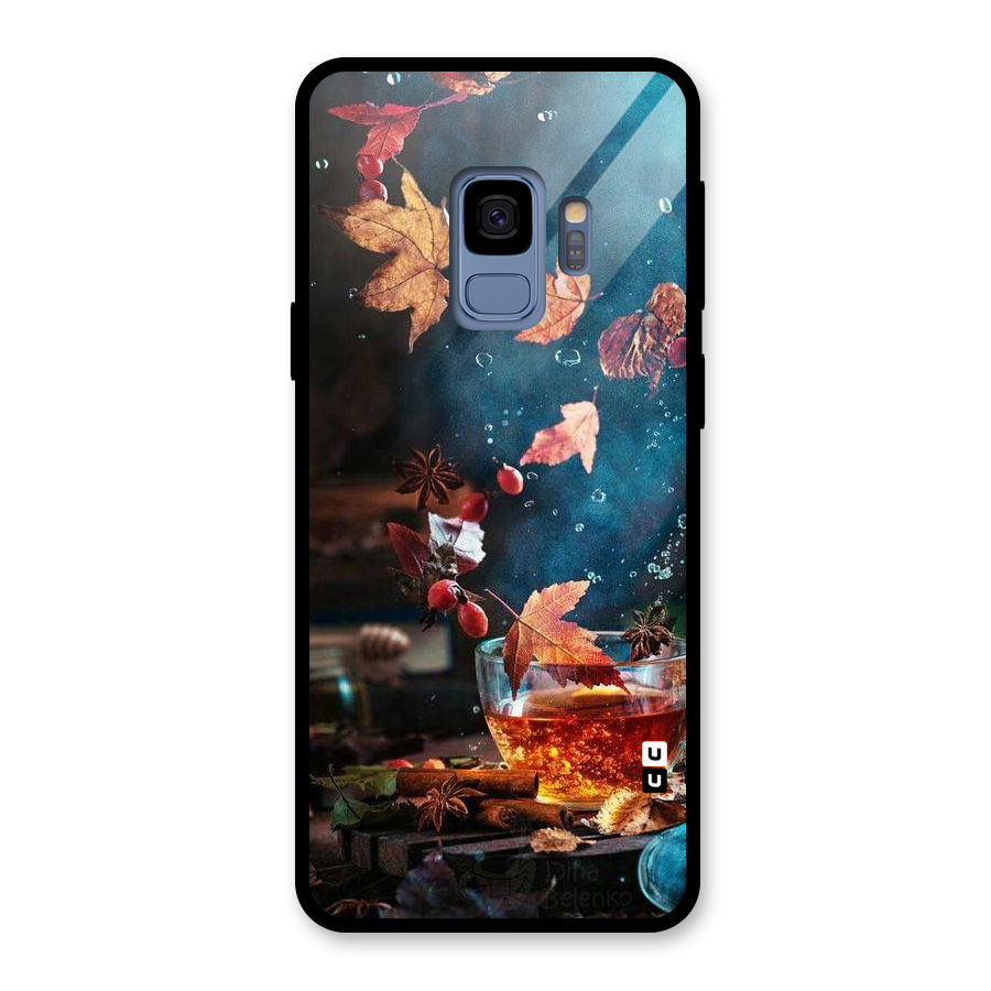 Falling Leaves Tea Glass Back Case for Galaxy S9