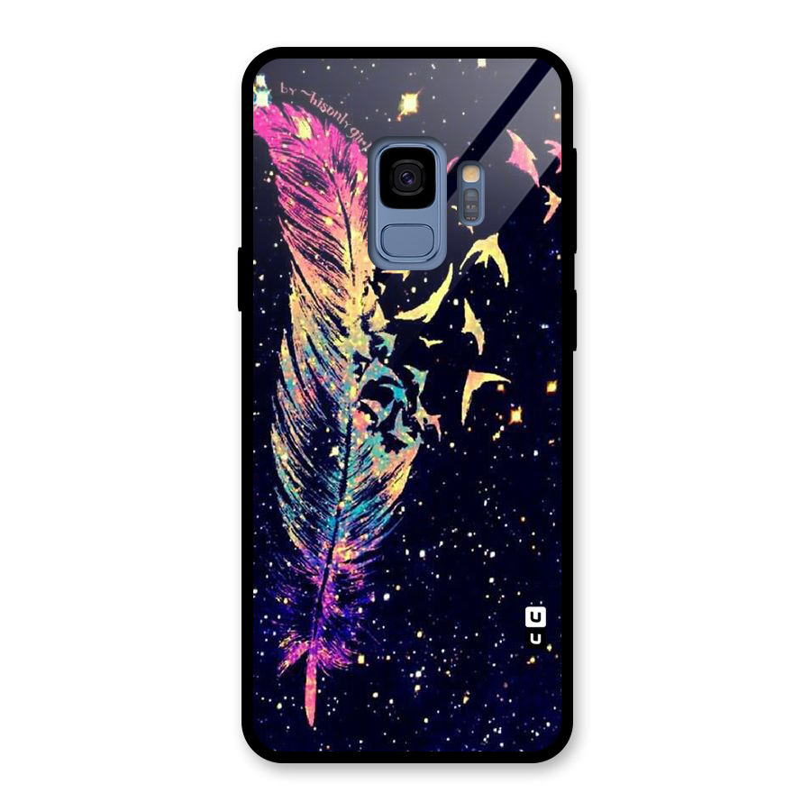 Feather Bird Fly Glass Back Case for Galaxy S9