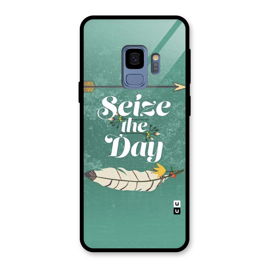 Feather Seize Glass Back Case for Galaxy S9