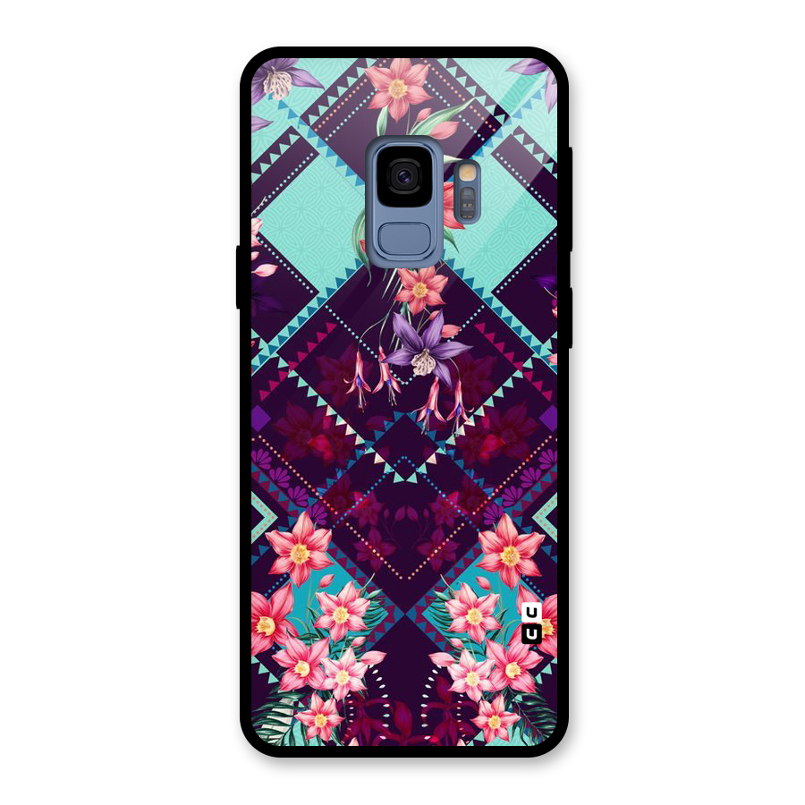 Floral Diamonds Glass Back Case for Galaxy S9