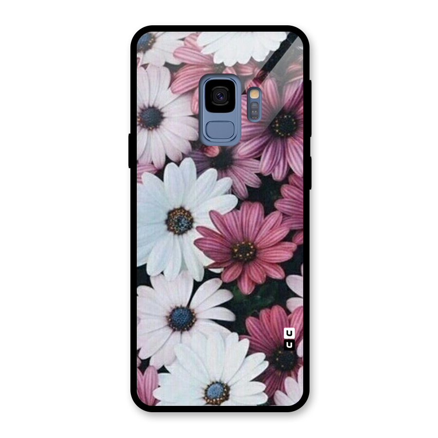 Floral Shades Pink Glass Back Case for Galaxy S9
