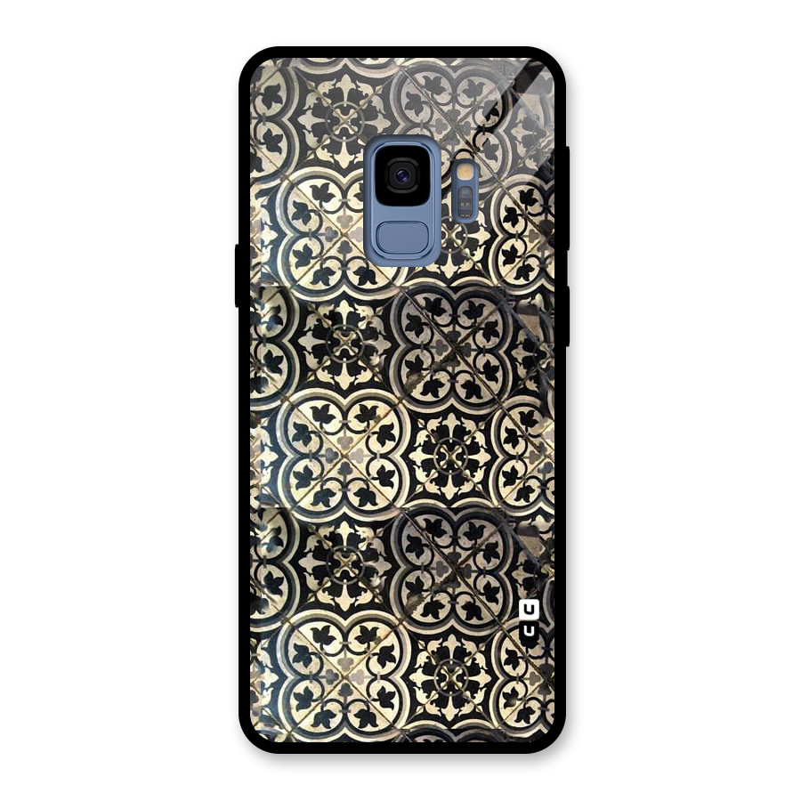 Floral Tile Glass Back Case for Galaxy S9
