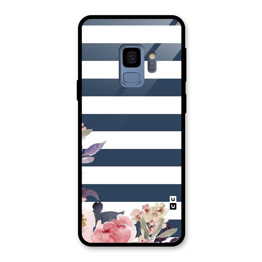 Floral Water Art Glass Back Case for Galaxy S9
