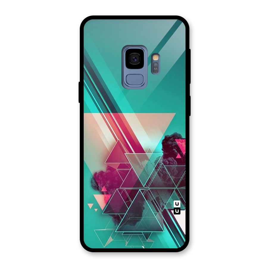Floroscent Abstract Glass Back Case for Galaxy S9