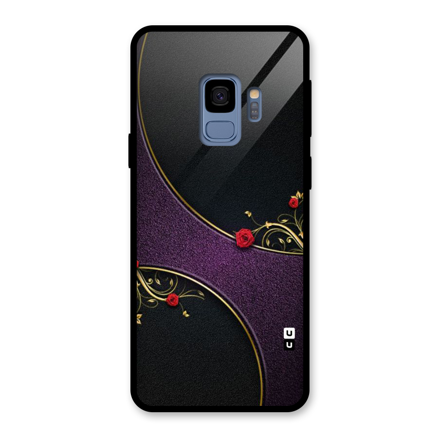 Flower Curves Glass Back Case for Galaxy S9