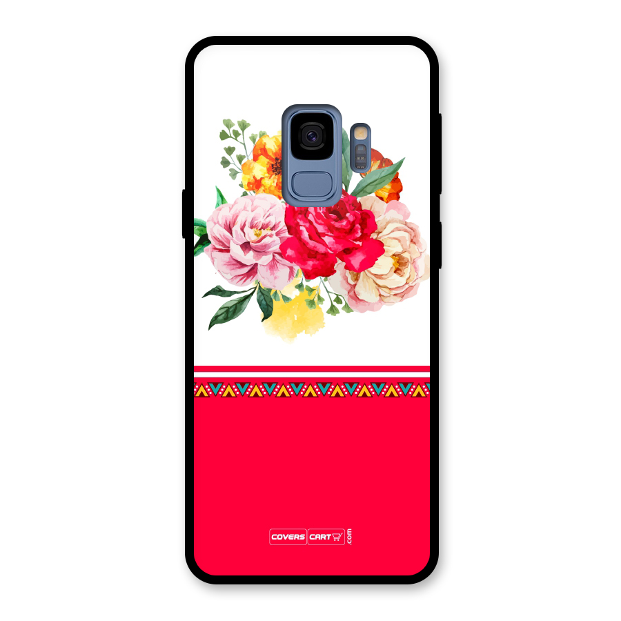 Flower Fusion Glass Back Case for Galaxy S9