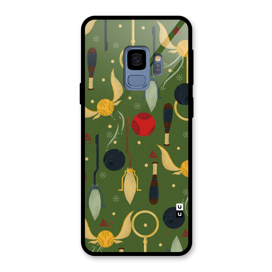 Flying Ball Pattern Glass Back Case for Galaxy S9