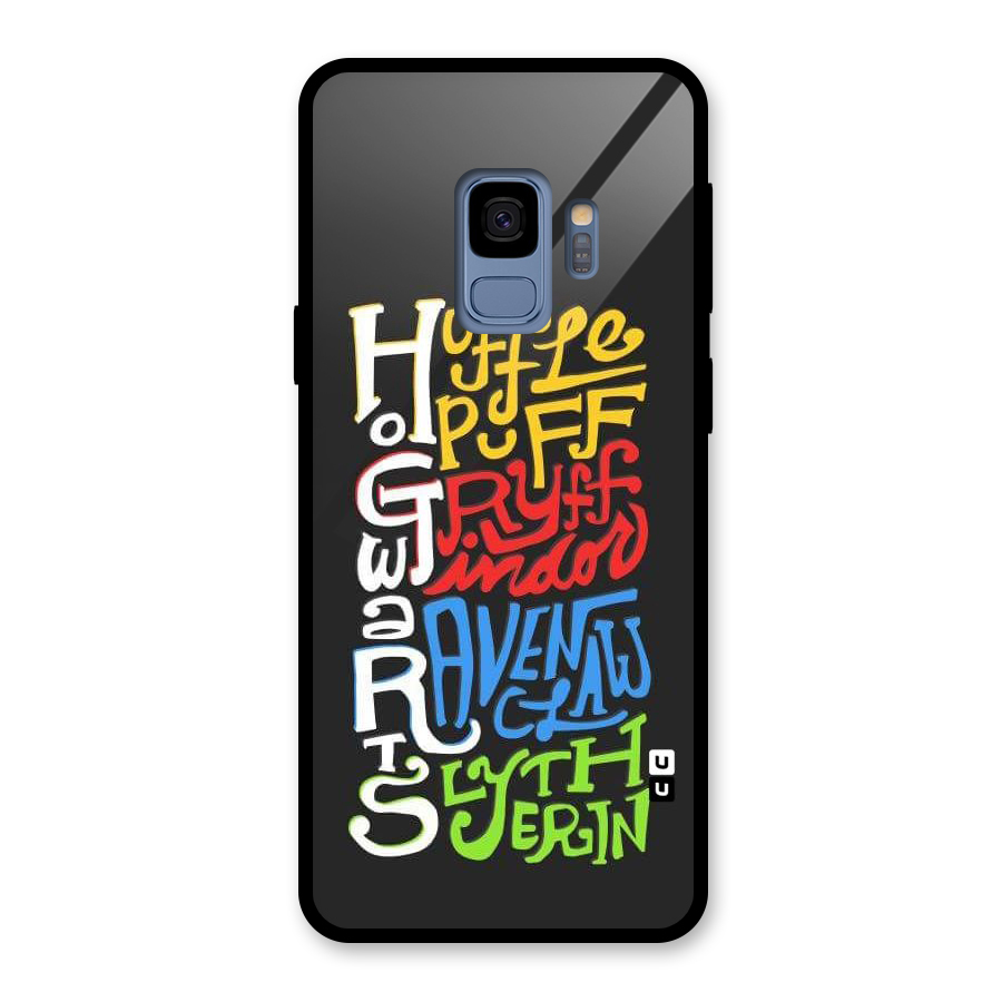 Four Colored Homes Glass Back Case for Galaxy S9