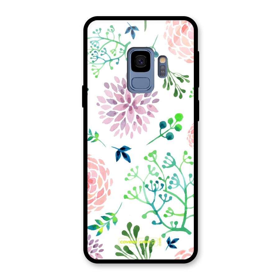 Fresh Floral Glass Back Case for Galaxy S9