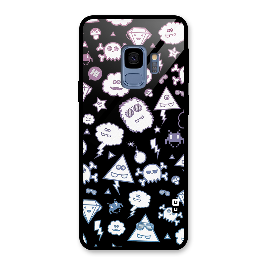 Funny Faces Glass Back Case for Galaxy S9