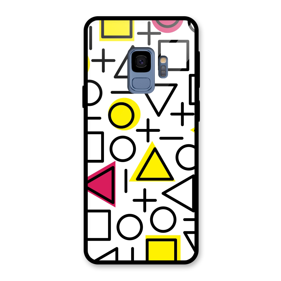 Geometry Pattern Glass Back Case for Galaxy S9