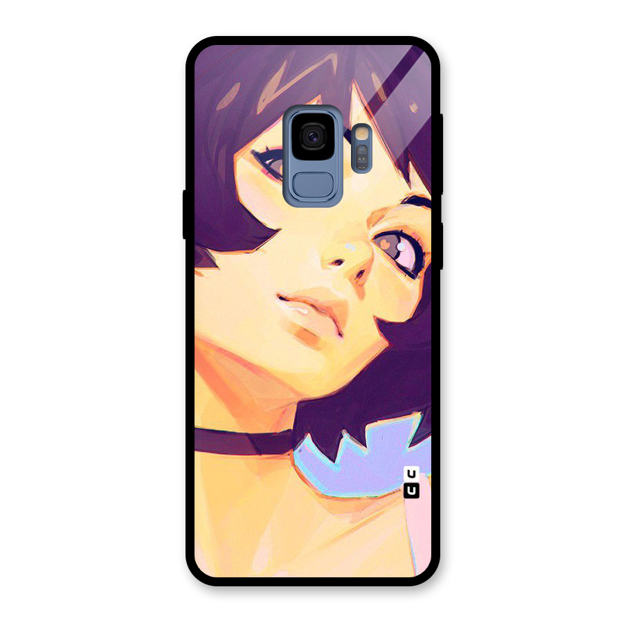 Girl Face Art Glass Back Case for Galaxy S9