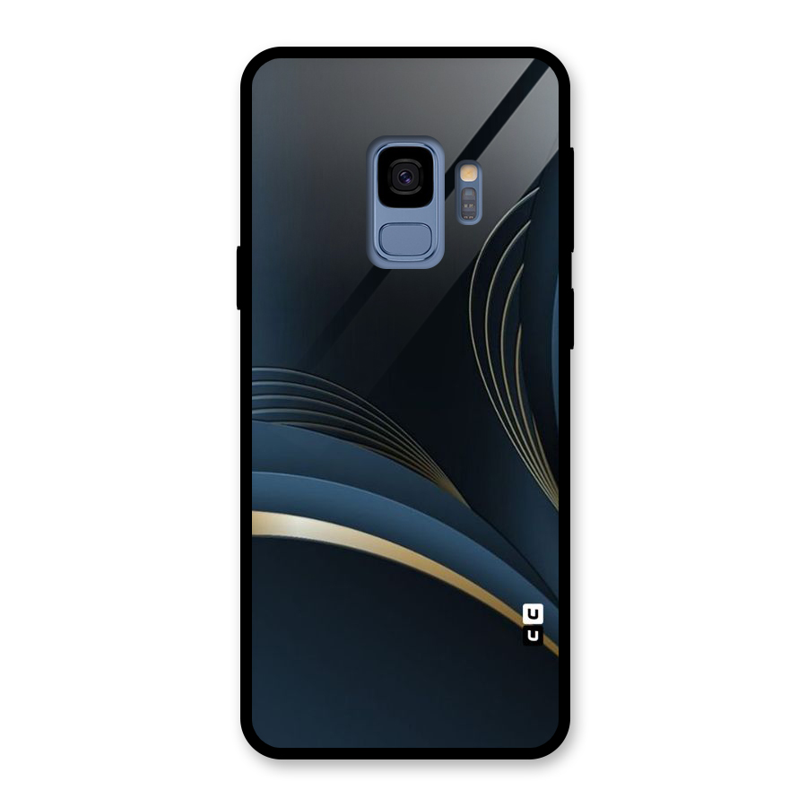 Gold Blue Beauty Glass Back Case for Galaxy S9