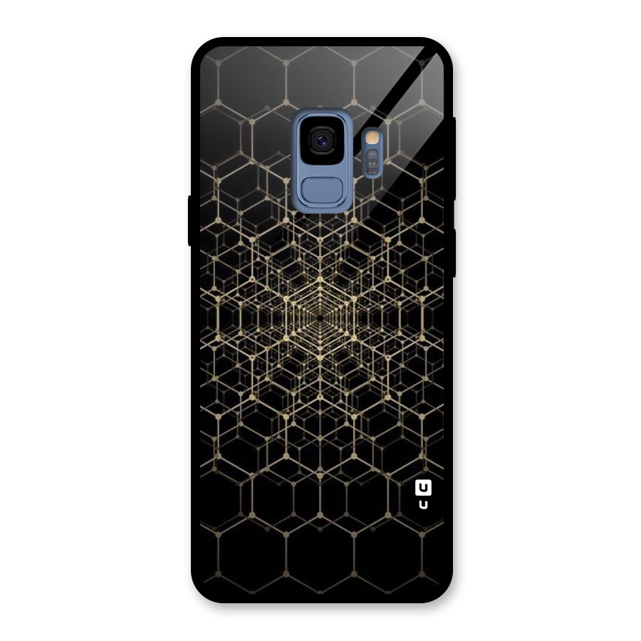 Gold Web Glass Back Case for Galaxy S9