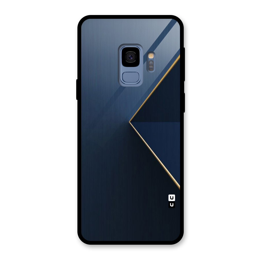 Golden Blue Triangle Glass Back Case for Galaxy S9