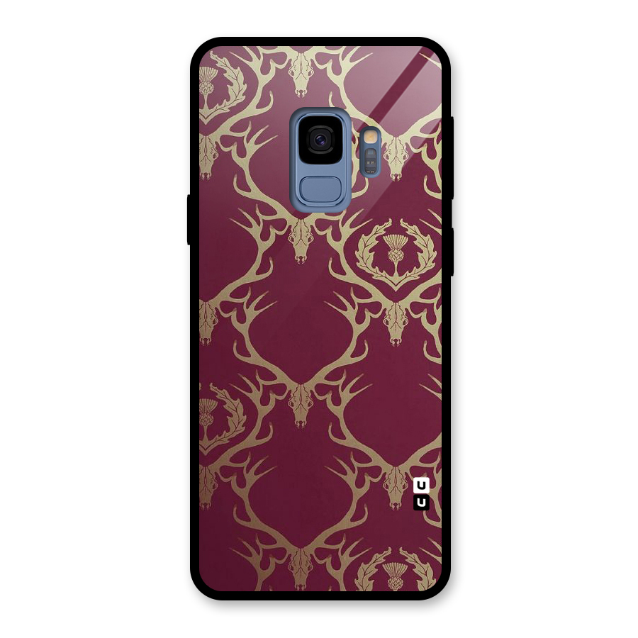 Golden Bull Design Glass Back Case for Galaxy S9
