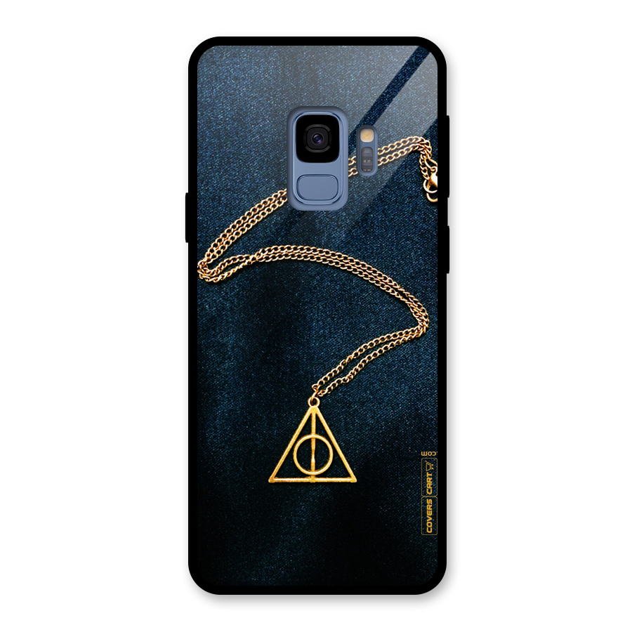 Golden Chain Glass Back Case for Galaxy S9