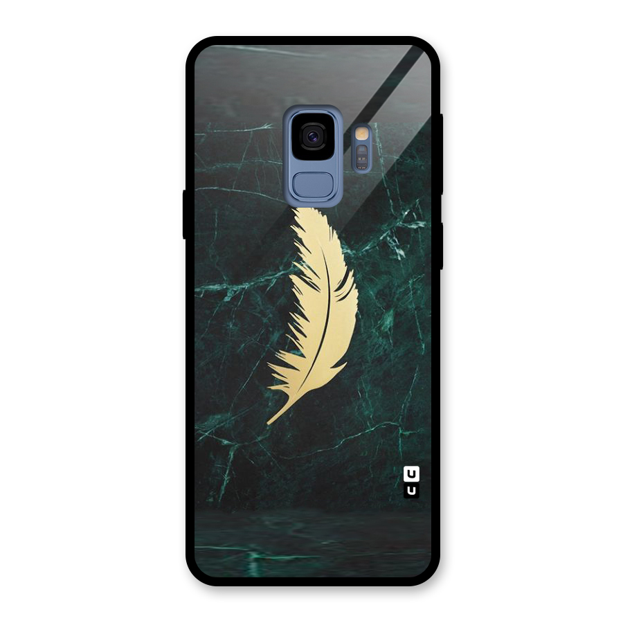 Golden Leaf Glass Back Case for Galaxy S9
