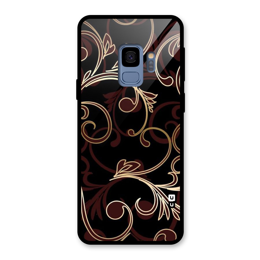Golden Maroon Beauty Glass Back Case for Galaxy S9