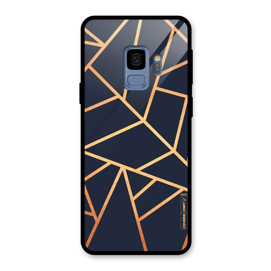 Golden Pattern Glass Back Case for Galaxy S9