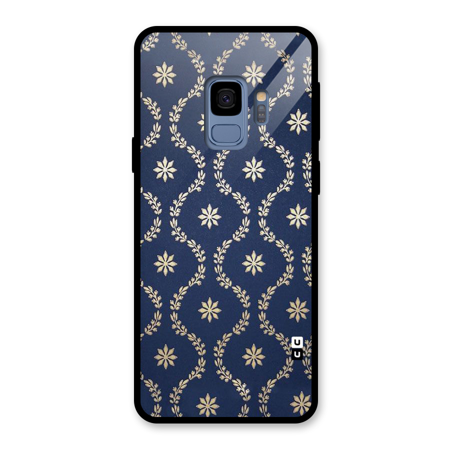 Gorgeous Gold Leaf Pattern Glass Back Case for Galaxy S9