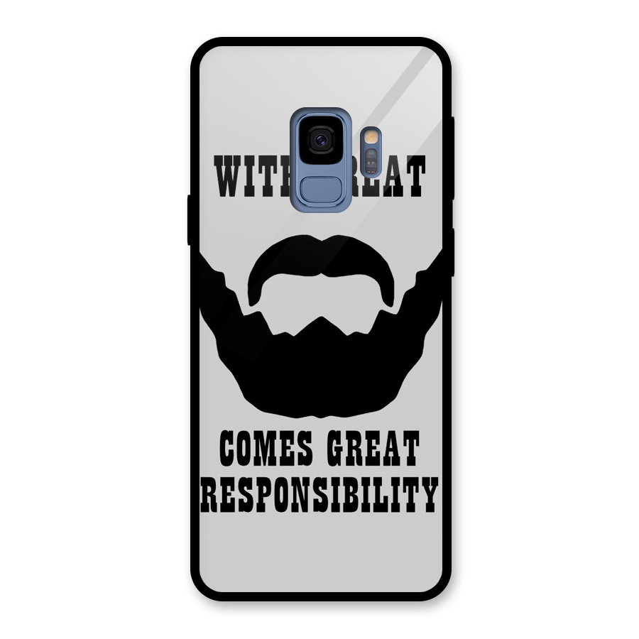 Great Beard Great Responsibility Glass Back Case for Galaxy S9