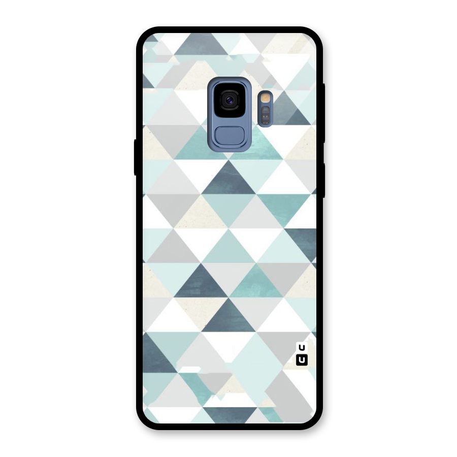 Green And Grey Pattern Glass Back Case for Galaxy S9