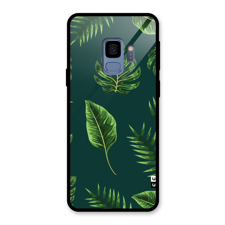 Green Leafs Glass Back Case for Galaxy S9
