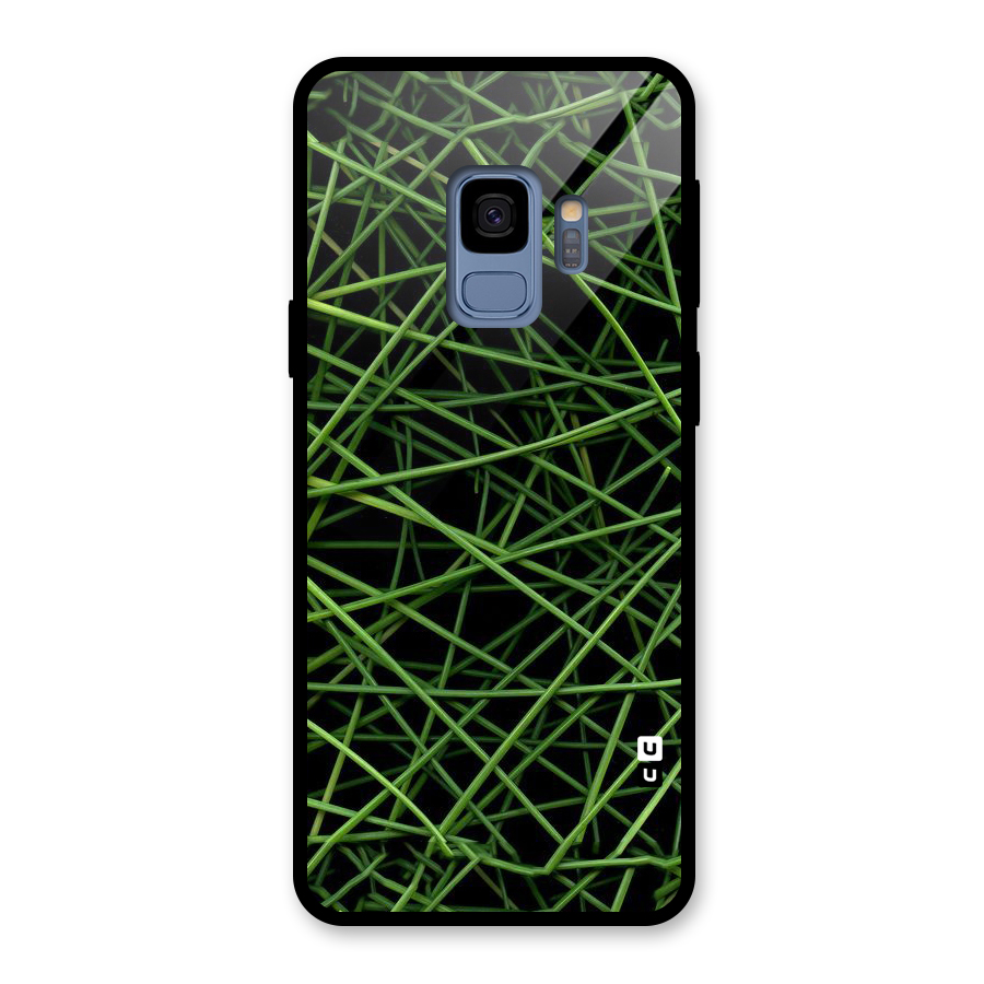 Green Lines Glass Back Case for Galaxy S9