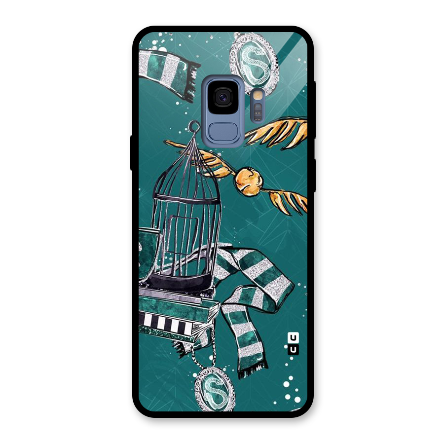 Green Scarf Glass Back Case for Galaxy S9