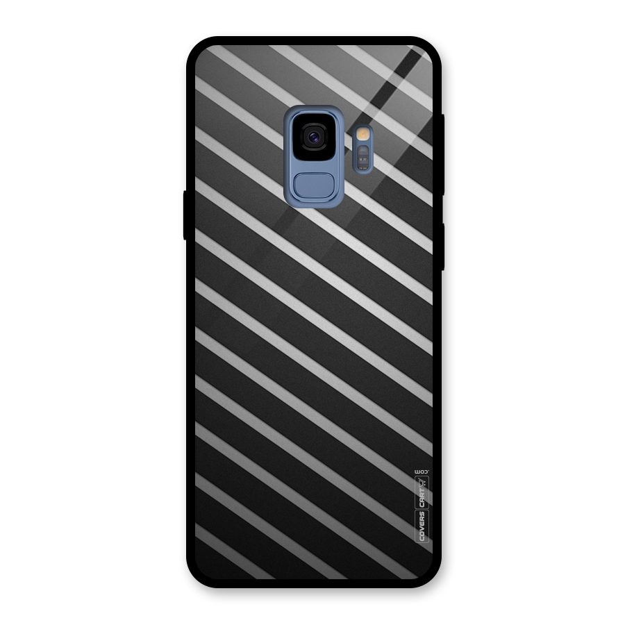 Grey And Black Stripes Glass Back Case for Galaxy S9