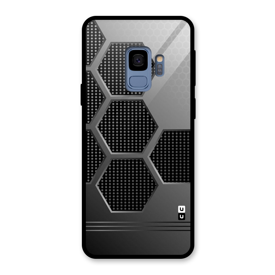 Grey Black Hexa Glass Back Case for Galaxy S9